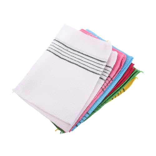 VINTORKY 12 Stück Sauna Peeling-badetücher Grob Strukturiert Bunt Stark Exfolierend Leicht Waschbar Kompakt für Sauna Gym Spa Hautreinigung Farbige Körperbürsten für Gesundes Hautbild von VINTORKY