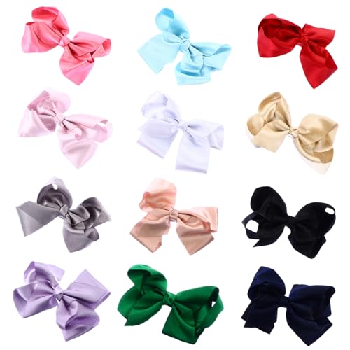 VINTORKY 12 Stück Schleifen Haarklammern in Verschiedenen Farben Haarspangen für Mädchen Langlebig und Einfach zu Tragen für Verschönerung Ihrer Frisur von VINTORKY