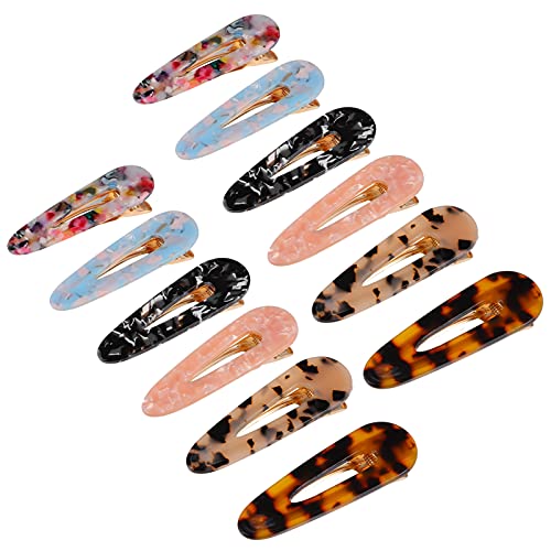 VINTORKY 12 Stück Teiliges Marbling Haarspangen aus Acryl Leopard Design Rutschfeste Haarklammern für Damen Haaraccessoire für von VINTORKY
