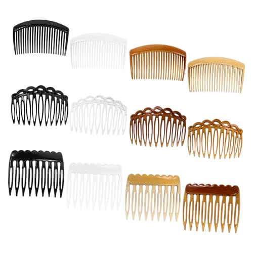 VINTORKY 12stücke Französisch Seitenhaar-twist-kamm Dekorative Haarklammern Kunststoff Braut Hochzeit Schleier Zubehör Für Mädchen Frauen Zähne von VINTORKY