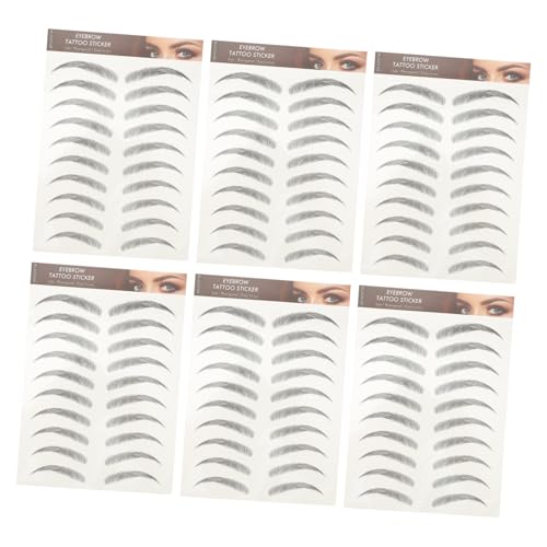 VINTORKY 12 Stück Wasserdichte Augenbrauen Aufkleber Natürliche Fake Augenbrauen Tattoos für Einfaches und Schnelles Make Up von VINTORKY