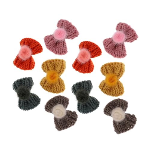 VINTORKY 12 Stück gestrickte Schleife haar spangen haarclips bastelbedarf hairpin haar pin für häkeln Kleidung Schleife Kleidungszubehör schuhtasche DIY material Tasche Bogenverzierung Garn von VINTORKY