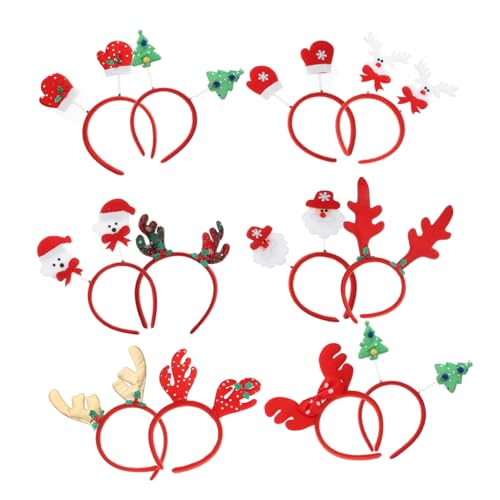 VINTORKY 12 Stücke Kinder Weihnachten Haar Band Elch Stirnbänder Baby Mädchen Weihnachten Headwear Party Kopfschmuck von VINTORKY