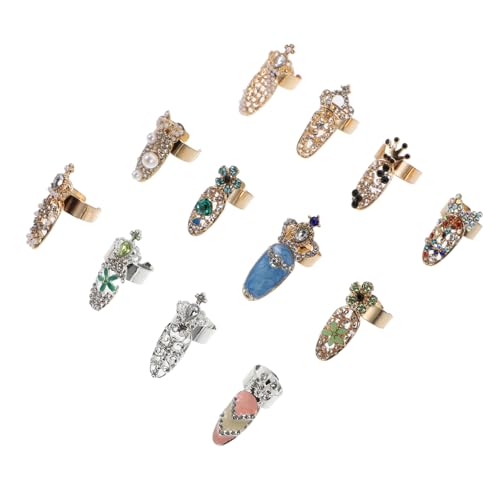 VINTORKY 12stücke Dekorative Frauen Nagelkunst Ringe Finger Nagelringe Maniküre Zubehör Aus Hochwertigem Material Für Partys Hochzeiten von VINTORKY