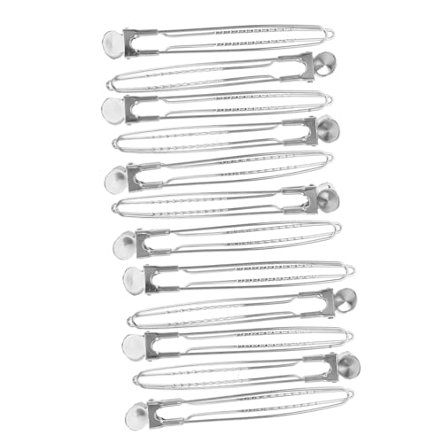 VINTORKY 12stücke Entenschnabel Haarklammern Edelstahl Haarklipps Für Friseure Rutschfeste Styling Abteilclips Für Frauen Und Mädchen Präzise Haarstyling Zubehör von VINTORKY