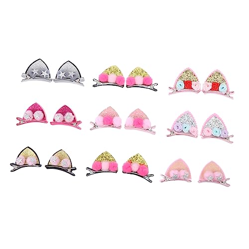 VINTORKY 18 Stücke Kinder Pailletten Barrettes Katze Haarnadel Haar Dekorative Clips von VINTORKY
