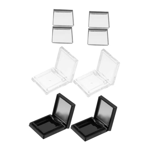 VINTORKY 1Satz Lidschatten Organizer Teilig Transparente Make Up Aufbewahrung Schwarze und Transparente Dosen Sowie Eisenpaletten für Lidschatten Blusher von VINTORKY