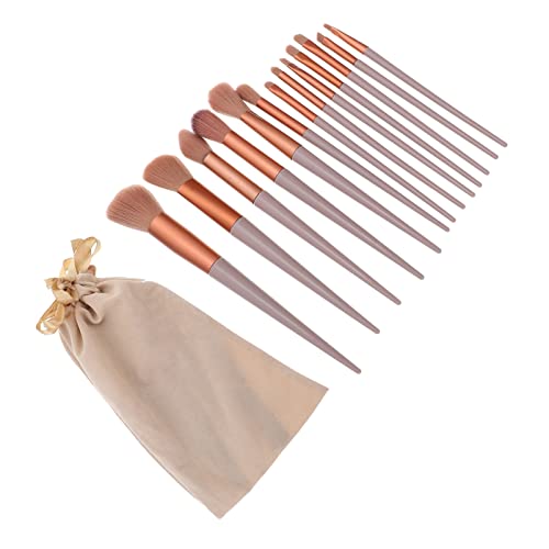 VINTORKY 1Satz Makeup Pinsel Set Teilig für Blush Lidschatten und Lose Puderbürsten mit Aufbewahrungstasche Milchtee Farbe für Zuhause und Reisen von VINTORKY