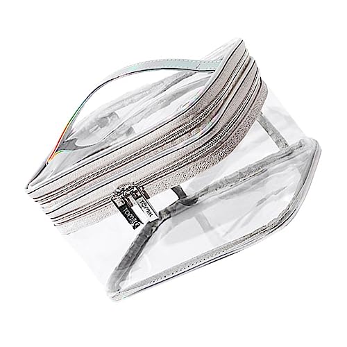 VINTORKY Transparenter Kulturbeutel Aus PVC Doppellagige Tragbare Kosmetiktasche Für Damen Und Herren Für Reisen Business Trips Und Zuhause Leicht Wasserabweisend Und Kratzfest Große Kapazi von VINTORKY