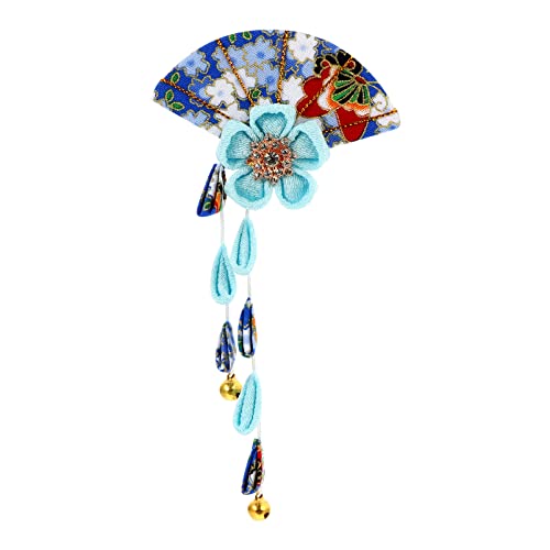VINTORKY 1stk Kopfbedeckung Im Japanischen Stil Quaste Haar Pins Fächerförmige Haarspange Japanischen Stil Haar Clip Haarschmuck Für Damen Fräulein Geisha Lange Quasten Strasssteine von VINTORKY