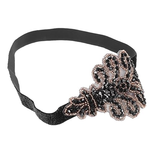 VINTORKY Braut-Tiara 1stk Strass-stirnband Gatsby-party-accessoire 1920er Stirnband Haargummis Für Frauen Haarwickel Für Frauen Flapper-kopfstück Gummiband Braut Jahrgang Requisiten von VINTORKY