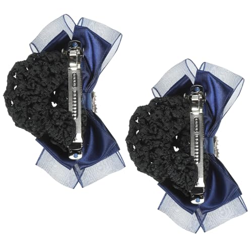 VINTORKY 2 Stck Haarnetz Schleifen Haarspangen für Damen Eleganter Haarknoten Clip mit Dekorativem Haarnetz Praktisches und Stilvolles Haaraccessoire für Alltag Party und Arbeit von VINTORKY