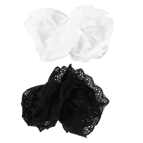 VINTORKY 2stücke Große Haargummis Aus Spitze Übergroße Scrunchies Für Damen Und Mädchen Elastische Haaraccessoires Für Verschiedene Frisuren Und Anlässe von VINTORKY