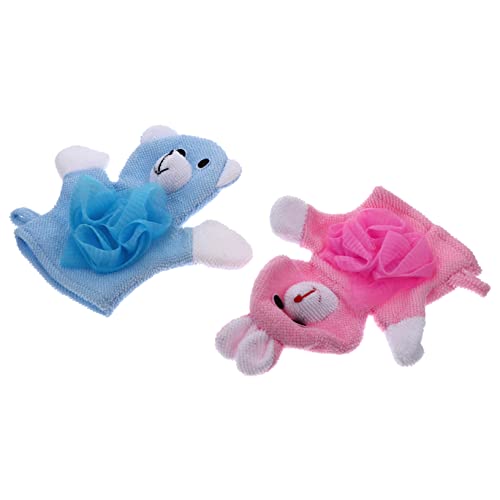 VINTORKY 2 Stück Badehandschuhe Cartoon Design Exfolierende Waschlappen für Junge Mädchen Hautfreundliche für Sanfte für Badewannen und Tägliche Körperpflege von VINTORKY