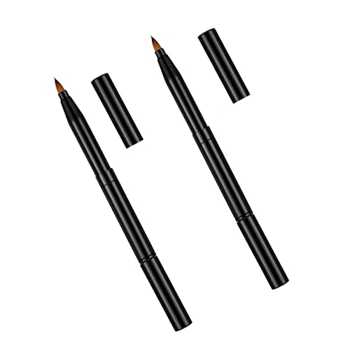 VINTORKY Make-up-Pinsel mit glattem Griff und Enden einziehbarer Lippen-Eyeliner-Pinsel in Schwarz für den täglichen professionellen Gebrauch von VINTORKY