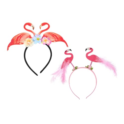 VINTORKY Bopper-Stirnband 2 Stück Flamingo Stirnband Geschenk Für Damen Strand Party-Kopfbedeckung von VINTORKY