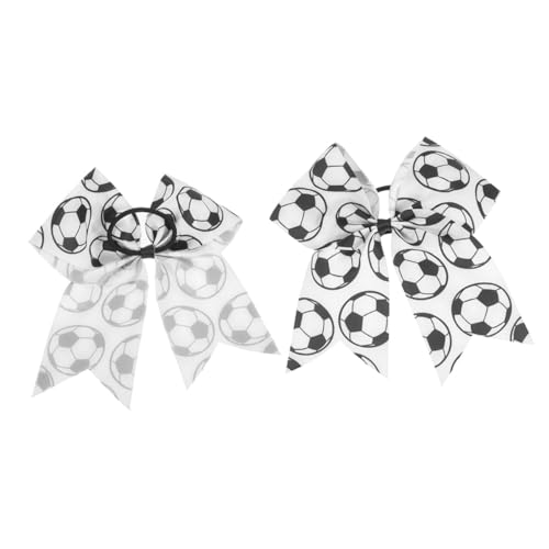 VINTORKY 2stücke Fußball-haarschleife Für Mädchen Elastisches Haargummi Mit Schleife Geeignet Für Feines Lockiges Oder Welliges Haar Als Kostüm-accessoire Für Partys Oder Fußballspiele von VINTORKY