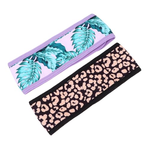 VINTORKY 2 Stück Gesichtswäsche Haarband für Damen Fashion Headband mit Digitaldruck Gold Löwenmuster für Makeup Hautpflege und Sport von VINTORKY