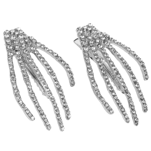 VINTORKY 2stücke Strass Haarspangen Gothic Haarschmuck Strass Haarschmuck Glitzernde Haarspangen Haar Zubehör Für Mädchen Halloween Dekoration von VINTORKY