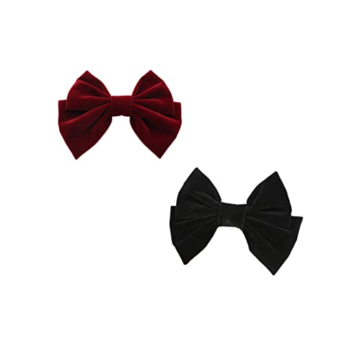 VINTORKY 2stücke Haarkreise Mit Großer Schleife Haarspangen Für Damen Haargummis Mit Schleife Pferdeschwanzhalter in Weinrot Und Schwarz VINTORKY 2stücke Haarkreise Mit Großer Schleife Haarspangen Für Damen Haargummis Mit Schleife Pferdeschwanzhalter in Weinrot Und Schwarz von VINTORKY