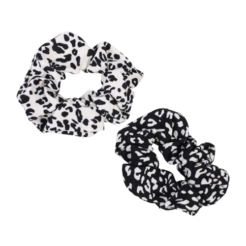 VINTORKY 2 Stück Haargummis Leopard Muster Elastische Haarschleifen Buntes Haarband für Damen und Mädchen Dehnbares Haargummi mit Sicherem Griff Modisches Accessoire für Pferdeschwanz und von VINTORKY