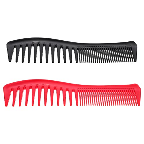 VINTORKY 2 Stücke Breiter Zahn Kamm für Männer Hitzebeständiger Haarkamm Antistatischer Friseur Styling Kamm Langlebig für Nasses Haar Salon von VINTORKY