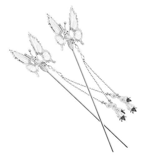VINTORKY 2 Stücke Haar Sticks Quaste Vintage Schmetterling Haarnadel Für Hochzeit Braut Haar Zubehör Für Frauen von VINTORKY