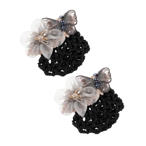 VINTORKY Haarknoten-abdeckungen 2 Stück Schmetterlings-netz-haarnetze Für Frauen Haarnetz Für Dutts Modische Haar-accessoires Für Mädchen Krankenschwestern Flugbegleiter von VINTORKY