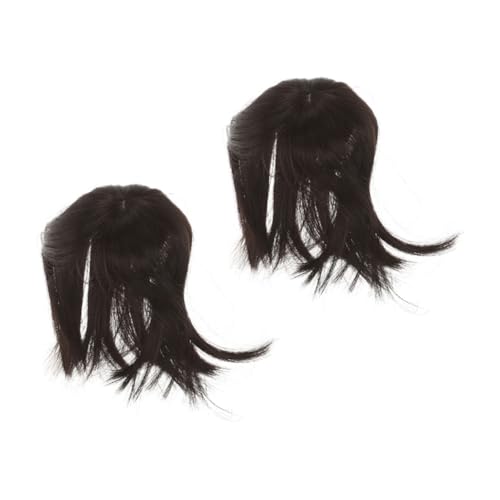 VINTORKY 2 Stück Haartopper für Dünnes Haar Leichtes Synthetisches Haarteil mit Mittelscheitel Volumenverlängerung zur Abdeckung von Grauem Haar für Frauen mit Kurzen Bobfrisuren von VINTORKY