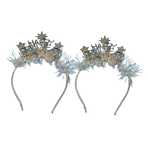VINTORKY 2stücke Haarreif Mit Stern Und Buchstabendesign Für Silvester Stylische Haarschmuck-accessoires Für Unvergessliche Foto-momente Und Partys von VINTORKY