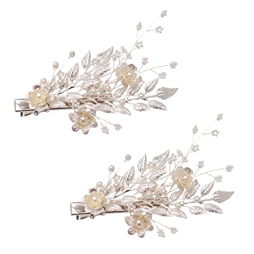 VINTORKY 2 Stück Perlen Haarspangen mit Design Haarschmuck für Mädchen und Bräute Leichte und Bequeme Haaraccessoires für Hochzeiten und Feiern von VINTORKY