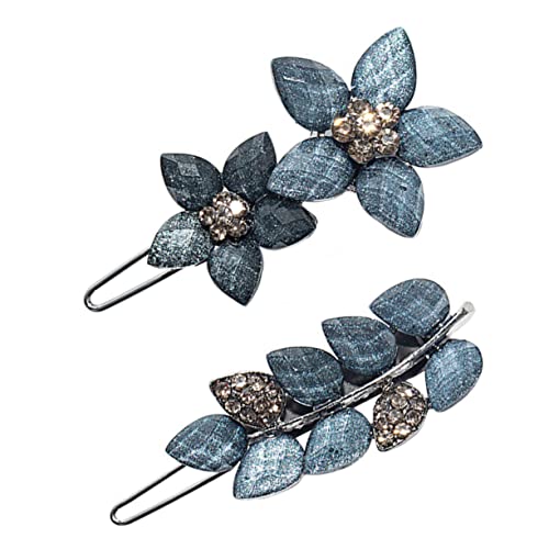 VINTORKY 2 Stück Rhinestone Haarklammern mit Blumen Design Haarspangen für Damen für Hochzeiten und Festliche Anlässe Einfach Anzubringen und von VINTORKY