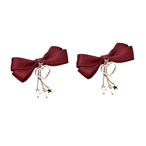 VINTORKY 2 Stück Süße Haarspangen mit Quasten Haarschleifen Clips für Damen und Mädchen Eleganter Haarschmuck für Verschiedene Anlässe für und Festliche Anlässe von VINTORKY