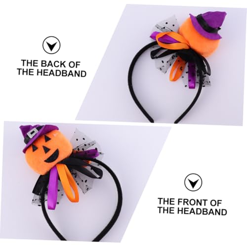 VINTORKY 2 Stück Teiliges Halloween Haarreif aus Robustem Kürbis und Spinnennetz Design Lustiger Kopfschmuck für Erwachsene für Halloween Fest und Party von VINTORKY