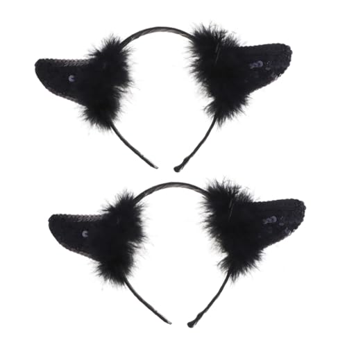 VINTORKY 2stücke Kreative Halloween Teufelshörner Haarreif Kostüm Zubehör Für Partys Cosplay Und Festlichkeiten Glitzernde Federn Und Auffälliges Design Für Frauen von VINTORKY