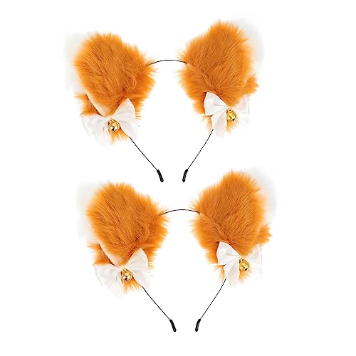 VINTORKY 2stücke Tierohren Stirnband Cosplay Stirnband Mit Ohr-haarband Für Halloween Fantasie Kopfschmuck Kopfschmuck Für Frauen Und Mädchen Tierohren Haarschmuck von VINTORKY