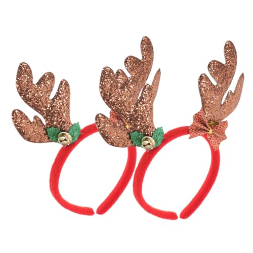 VINTORKY 2stücke Weihnachts-haarreif Mit Rentier-geweih-design Festlicher Kopfschmuck Für Frauen Accessoires Für Partys Und Weihnachtsfeiern Leicht Und Komfortabel Zu Tragen von VINTORKY