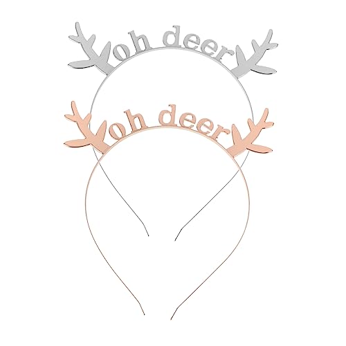 VINTORKY Festival-stirnband Requisite Weihnachts-hirschhorn-haarband 2-teiliges Set Legierung Für Weihnachtsfeier-zubehör von VINTORKY