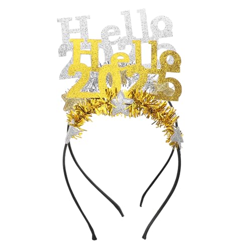 VINTORKY 2-teiliges Neujahrs-haarband Für Damen 2025 Party-kopfschmuck Mit Glitzer-zahlen-design Zum Feiern von VINTORKY