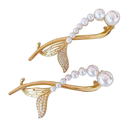 VINTORKY 2 x Frosch-Verschluss-Clip, Hochzeitsdekoration, Haarnadel, Diadem für Frauen, Haarspangen, Mädchen, Haarnadeln, dekorativer Braut-Kopfschmuck für Hochzeit, Kopfschmuck, Mädchen, Haarspangen von VINTORKY