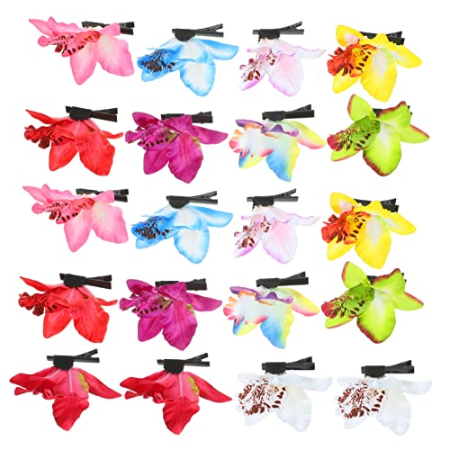 VINTORKY Elegante Haarspange Mit Hawaii-blumen 20-teiliges Haarspangen-set Mit Orchideenblüten Für Mädchen Modische Haarspangen Realistische Blumen von VINTORKY