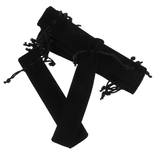 VINTORKY 20 Stück Teiliges Samt Kordelzug Stifteetui Schwarz Weiche Doppelseitige Dicke Schreibgerätehülle Vielseitig für Büro Schule Reise Stilvoller Kleiner Samtbeutel als und von VINTORKY