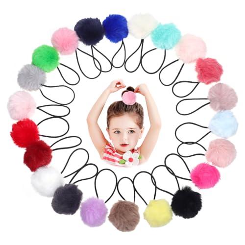 VINTORKY 22 Stk Haarbänder kinder haarschmuck Haargummis für kleine Mädchen Fellknäuel-Haarband Haargummis für Kleinkinder Haargummis mit Kugeln niedliche Haaraccessoires elastisch Halter von VINTORKY