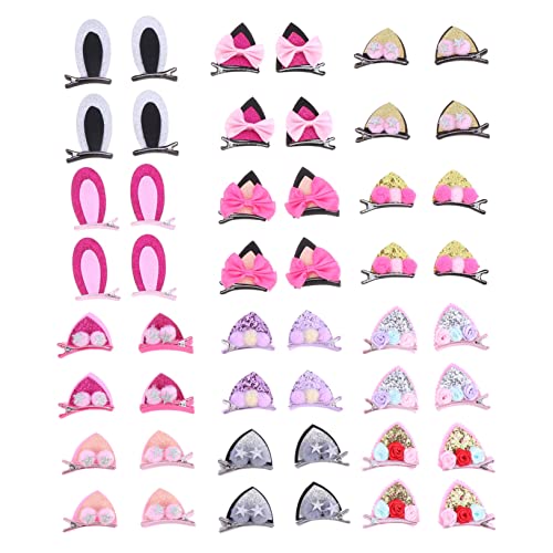 VINTORKY 24stücke Ohr Geformte Haarspangen Für Mädchen Entzückender Party Kopfschmuck Junge Mädchen Haarspange Schöne Haar Clips Barrettes Für Fotoshootings von VINTORKY