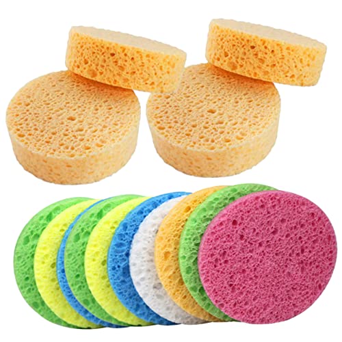 VINTORKY 25Stücke Runder Make Up Zelluloseschwämme Zur Sanften Gesichtsreinigung Für Empfindliche Haut Makeup Entfernung Und Tägliches Peeling Vielseitig Einsetzbar von VINTORKY