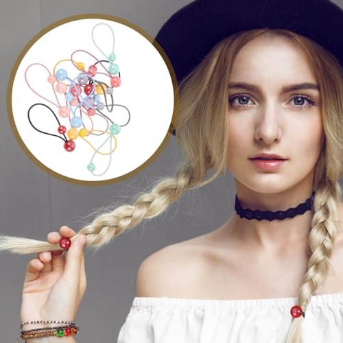 VINTORKY 28stücke Elastische Pferdeschwanzhalter Mit Doppelkugeln Für Junge Mädchen Haargummis Haarseile Für Mädchen von VINTORKY