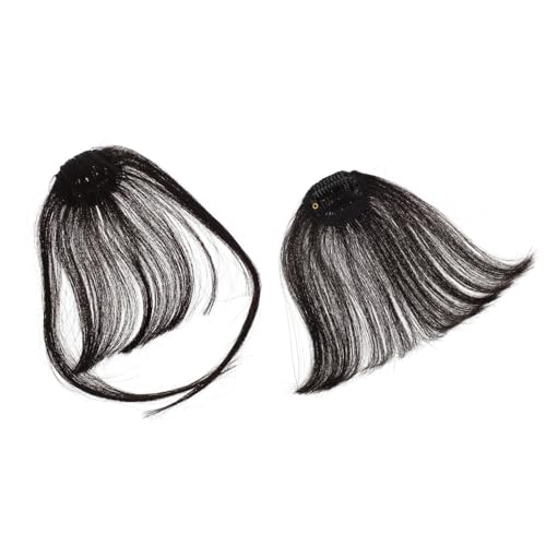 VINTORKY 2stücke Haar-air-clip Für Frauen Mit Fransen Aus Echthaar Für Alltag Partys Hochzeiten Mit Beidseitigen Haarbügel Zum Stylen Mit Lockenwicklern Oder Glätteisen von VINTORKY