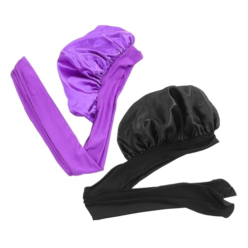 VINTORKY 2stücke Satin Haarhaube Für Damen Verstellbare Schlafkappe Weiche Kopfhaube Für Und Nachtgebrauch von VINTORKY