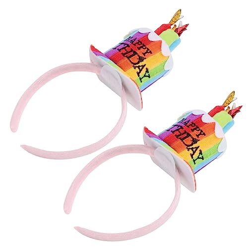 VINTORKY 2stücke Bunte Festival-haarreifen Dekorative Haarschmuck Für Geburtstagsfeiern Und Partys Kreative Haarbänder Mit Kerzen- Fotorequisiten Für Feiern von VINTORKY