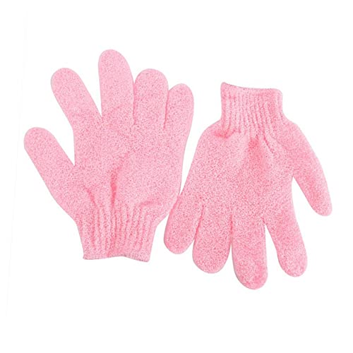 VINTORKY 2stücke Dusch Peeling Badehandschuhe Nylon Körperpeeling Handschuhe Rosa Mit Kordel Zum Aufhängen Leicht Zu Reinigen Für Männer Frauen Und Junge Mädchen von VINTORKY